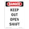 Signmission Safety Sign, OSHA Danger, 5" Height, Keep Out Open Shaft, Portrait OS-DS-D-35-V-2481 - alternate 1